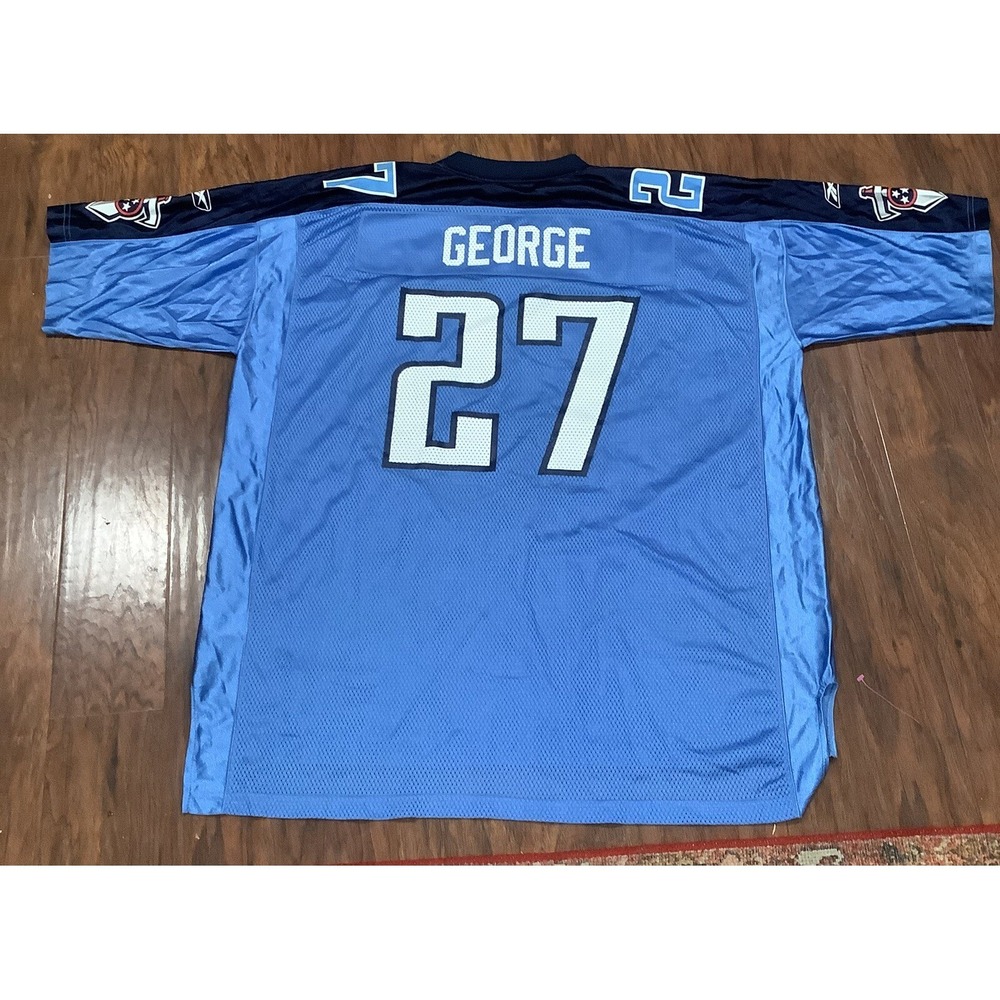 Vintage Tennessee Titans Jersey Mens 2XL Blue Eddie George Nashville Reebok NFL